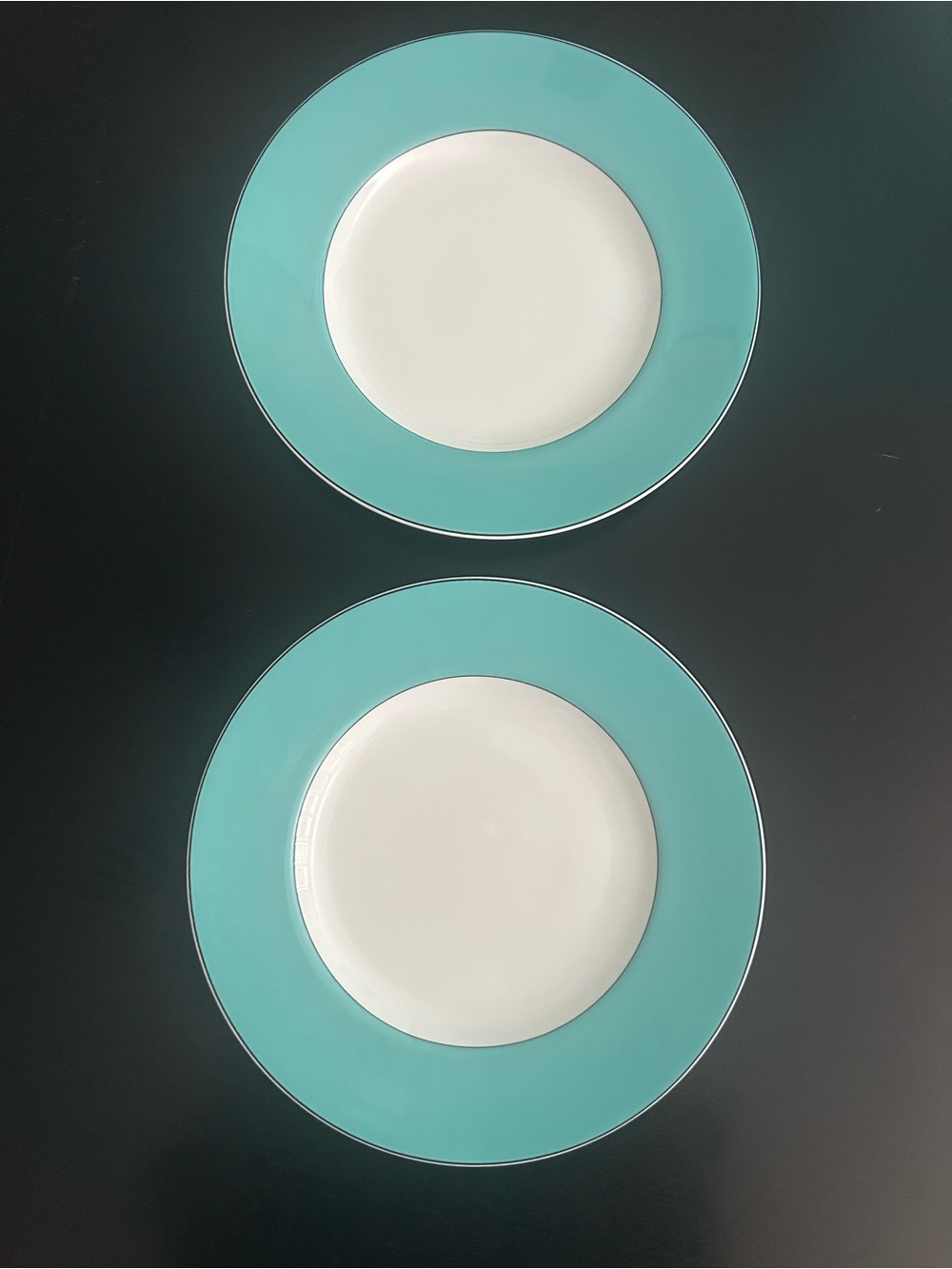 Set 2 Kate Spade Lenox RUTHERFORD CIRCLE TURQUOISE 9 ½” Luncheon Plate: MINT